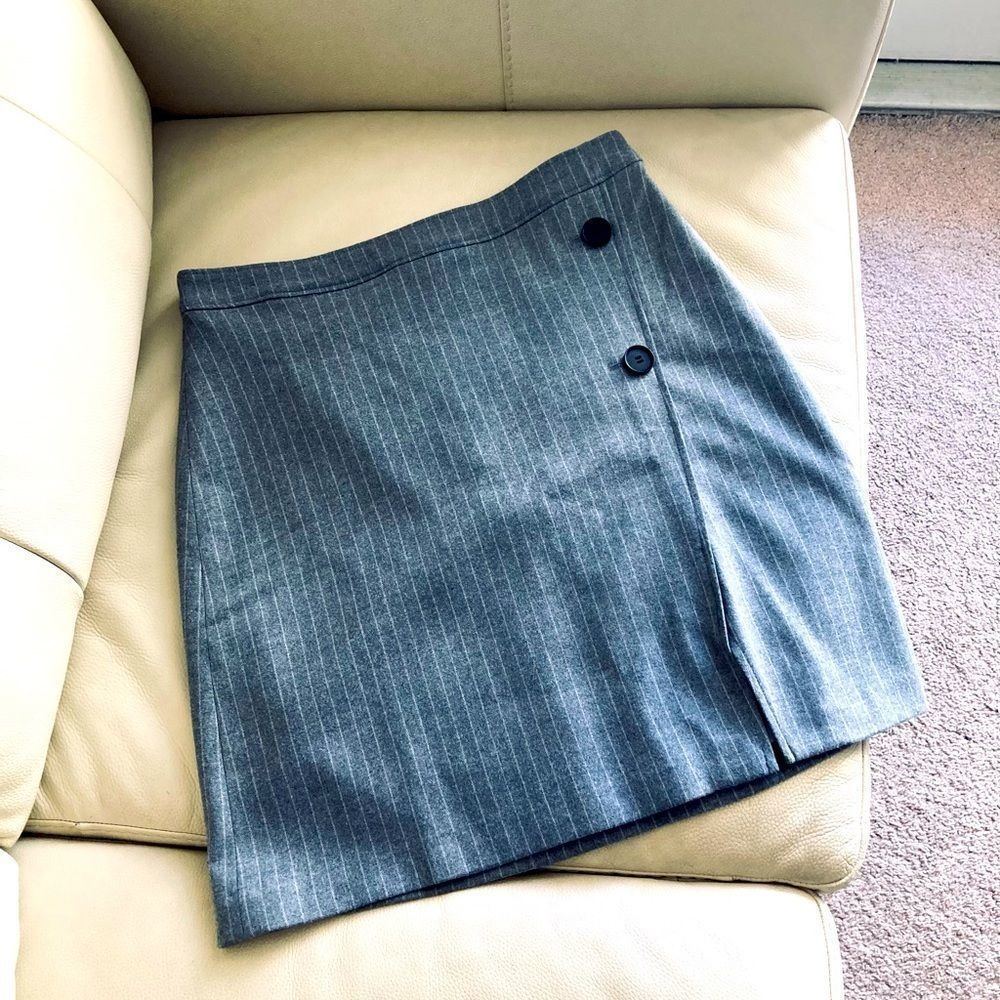 Halogen Striped Buttoned Mini Business Skirt Size 8